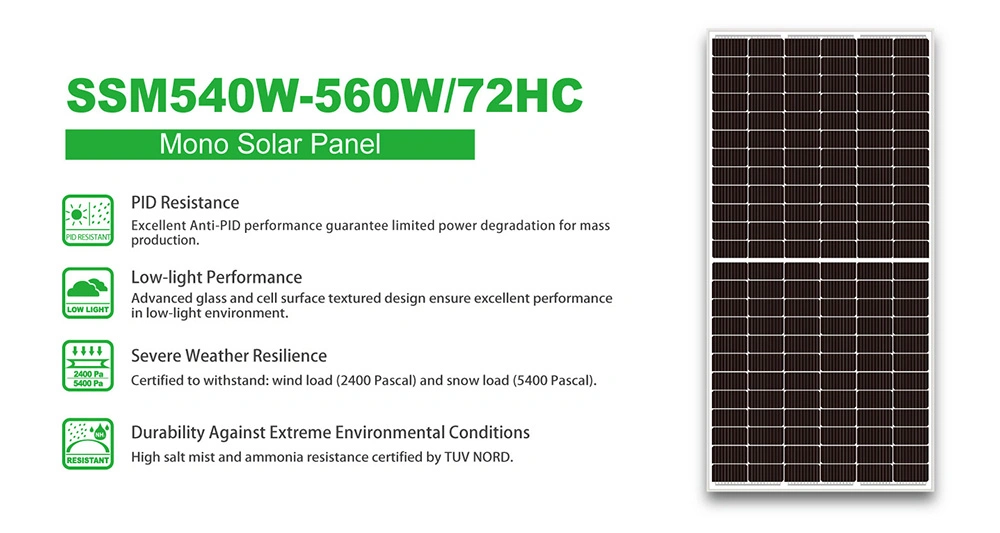 Sunshine Half Cut Cell Solar Module 400W 500W 540W 550W 560W 600W 700W 800W 1000W Solar Energy Panel